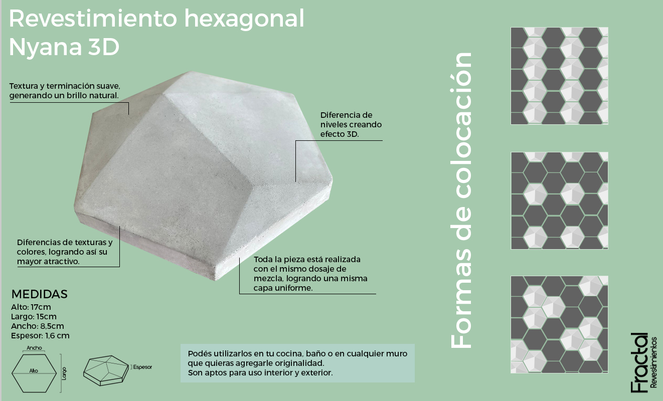 Revestimiento de cemento Nyana 3D